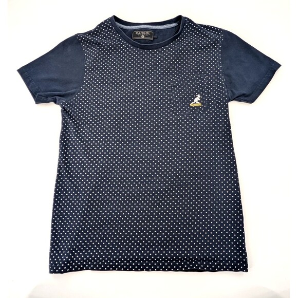 Kangol Navy Blue Polka Dot Logo Short Sleeve Crew Neck T-Shirt Size Small - Picture 1 of 6